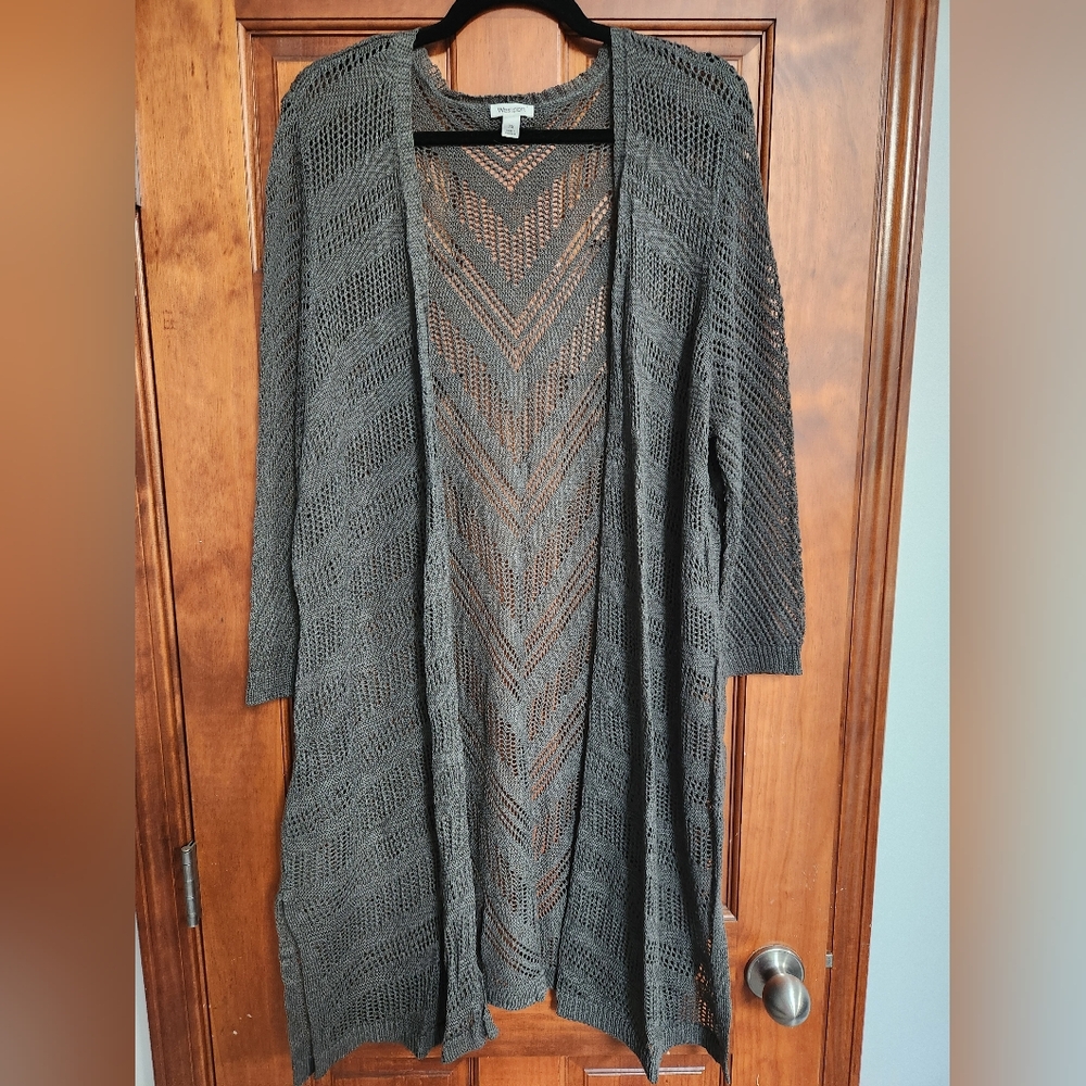Westport Crochet 3/4 Sleeve Duster Length Cardigan - Size 3X